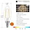 Energetic Lighting 60-Watt Equivalent Candle B11 Candelabra shape Light Bulb E12 Base LED Filament, Soft White, 12PK YGA16A00-B11CCL5W-12P - alternate 5